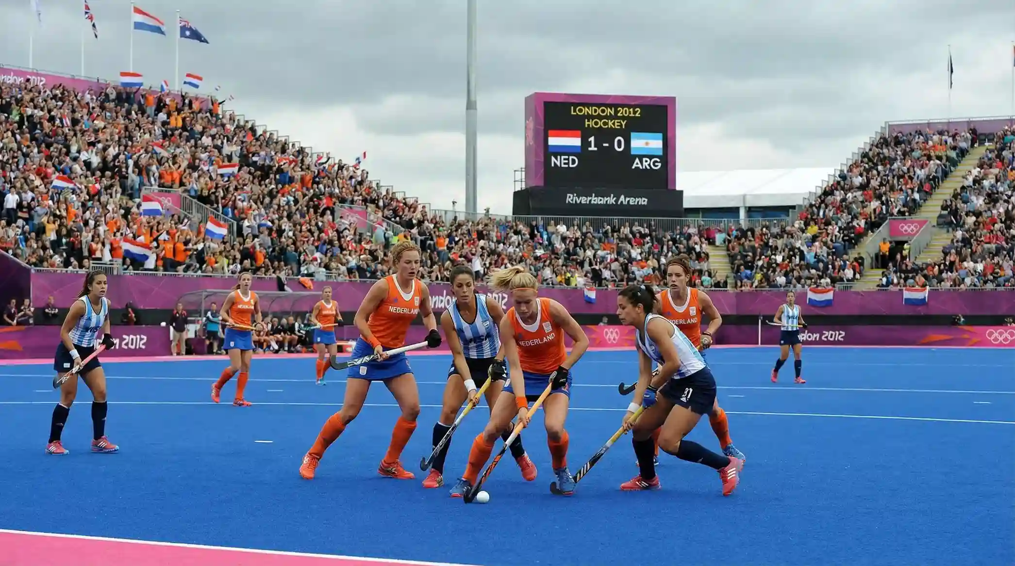 Hockeywedstrijd tijdens de Olympische Spelen in Londen 2012