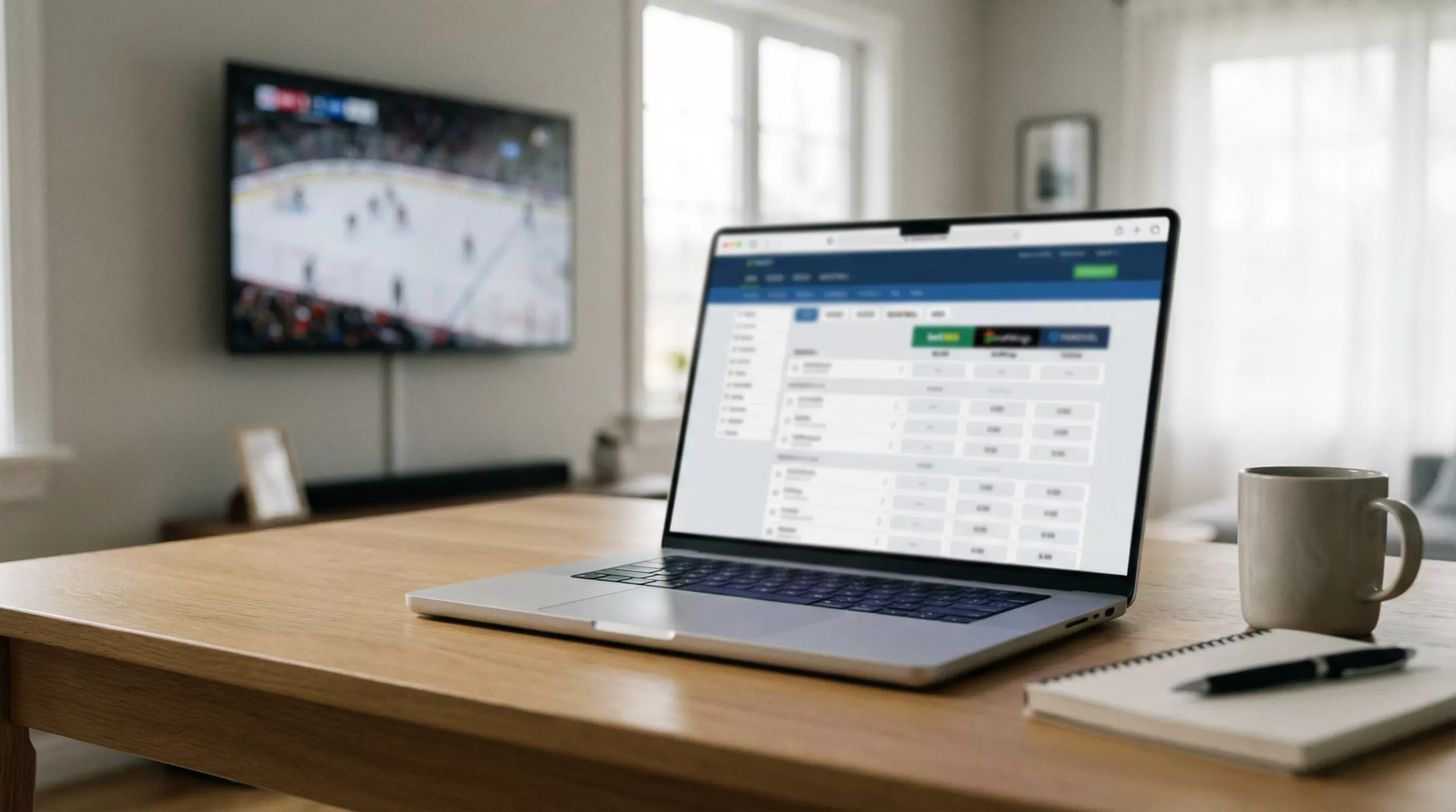 Laptop met meerdere tabbladen open voor het vergelijken van sportweddenschappen