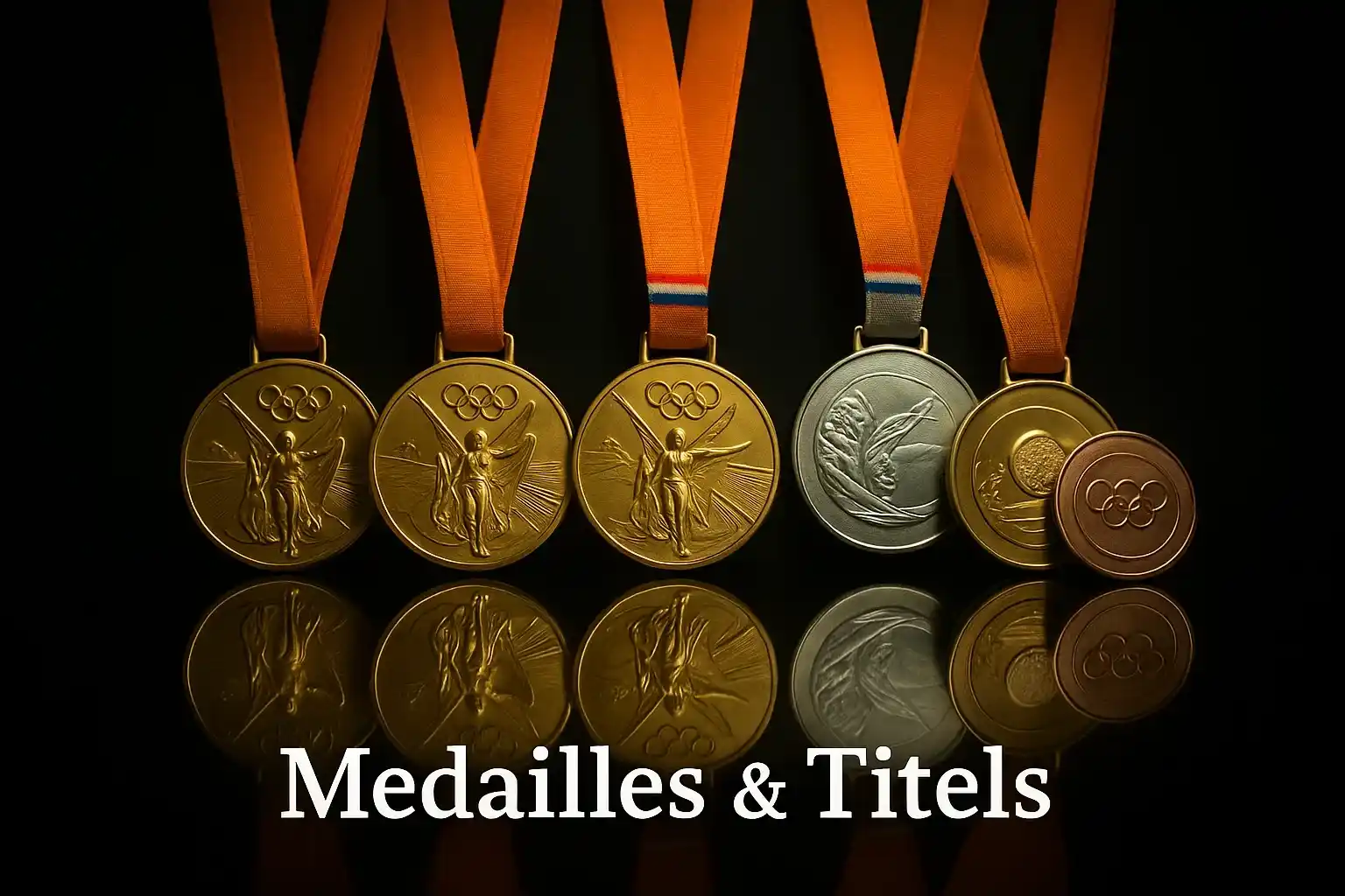 Collectie van olympische gouden medailles en WK-titels van het Nederlandse hockeyteam