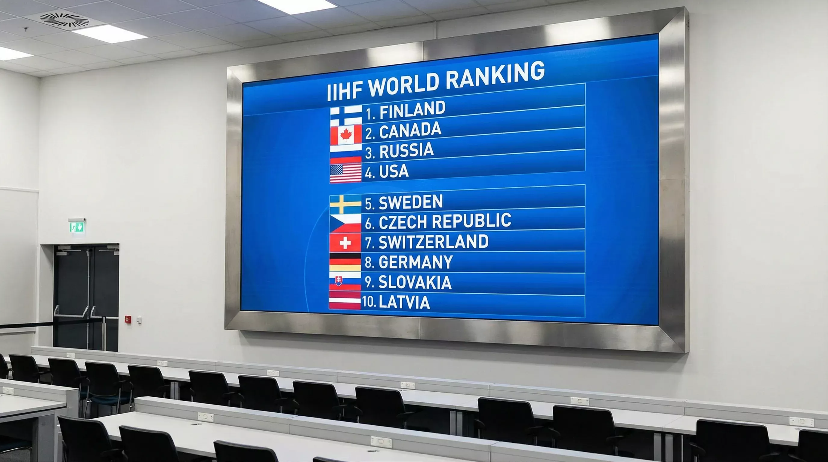 Top tien van de FIH Vrouwen Wereldranglijst met puntenstanden