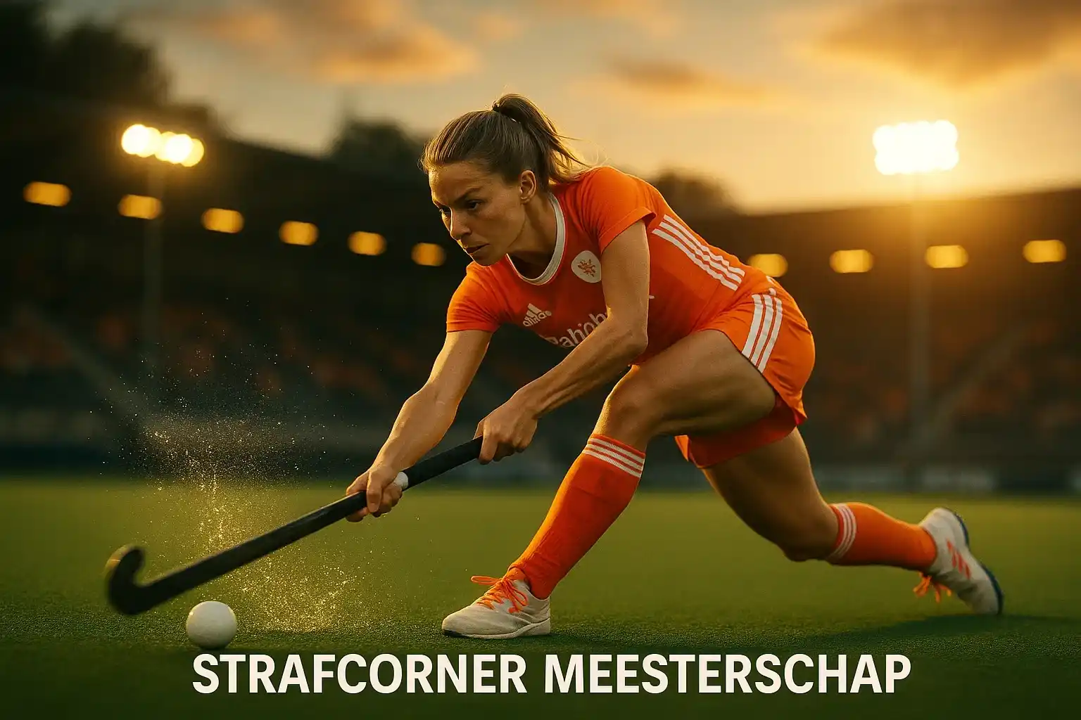 Strafcorner specialist voert dodelijke sleeppush uit met perfecte techniek