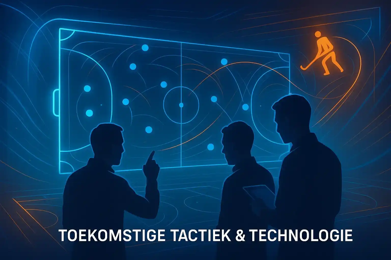 Futuristische tactische analyse met holografische displays en data visualisatie